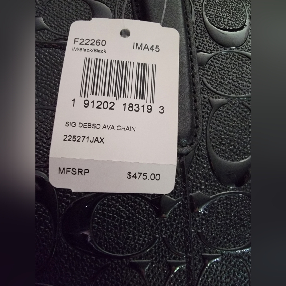 NWT – $475 COACH Ava Chain Black Signature Debossed Tote - Picture 4 of 6
